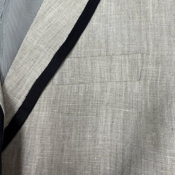 Women's J. CREW Schoolboy Tipped Blazer 100% Linen- Size 2 - Picture 6 of 12